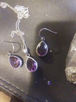 Vintage Amithyst and sterling silver set.