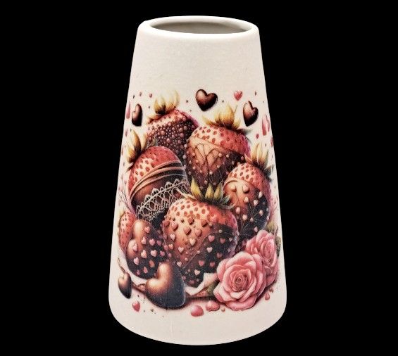 Ceramic Vase Chocolate Strawberries For Valentine's Day
