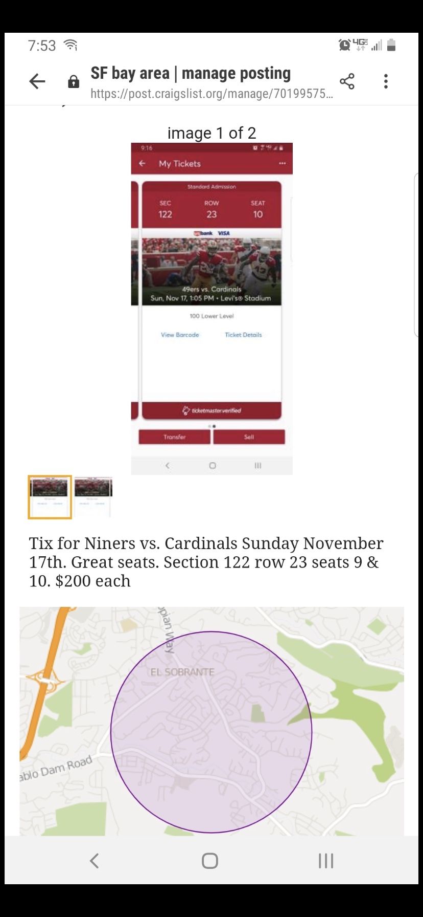 49ers Tickets for Sunday