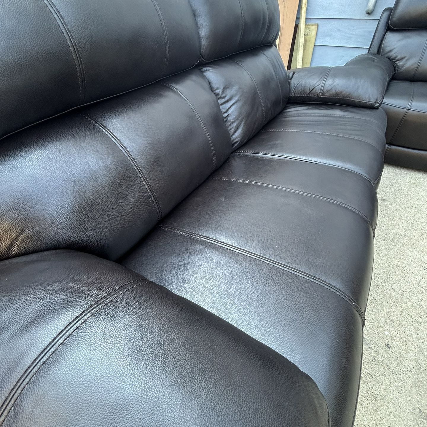 Finley Leather Match Power Reclining Couch Sectional Sofa-Chocolate 
