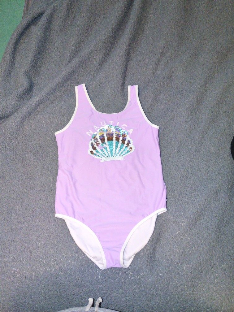 Girl's Nautica Sequin Swimsuit Size XL (16)