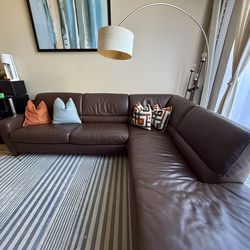 Natuzzi Italsofa Leather Sleeper Sectional