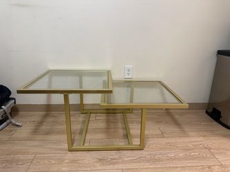 Metal Glass Table 43x23x18