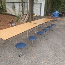 Folding Lunch Table 12 Seats Has Wheels 