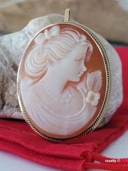 ⛔️RESERVED⛔️Vintage 14K Gold Italian Cameo Brooch/Pendant – Classic Victorian Profile – Hand-Carved Shell – Post Tags: Colgante Italiano en Oro Solido