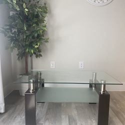 3 Piece Glass Top Table Set