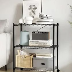 Three Tiered Wire Shelf With Wheels 