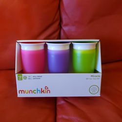 New Munchkin Spill Proof Glass 3 Pack