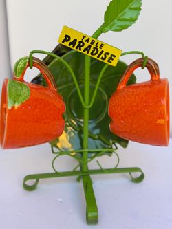 Orange espresso cups vintage