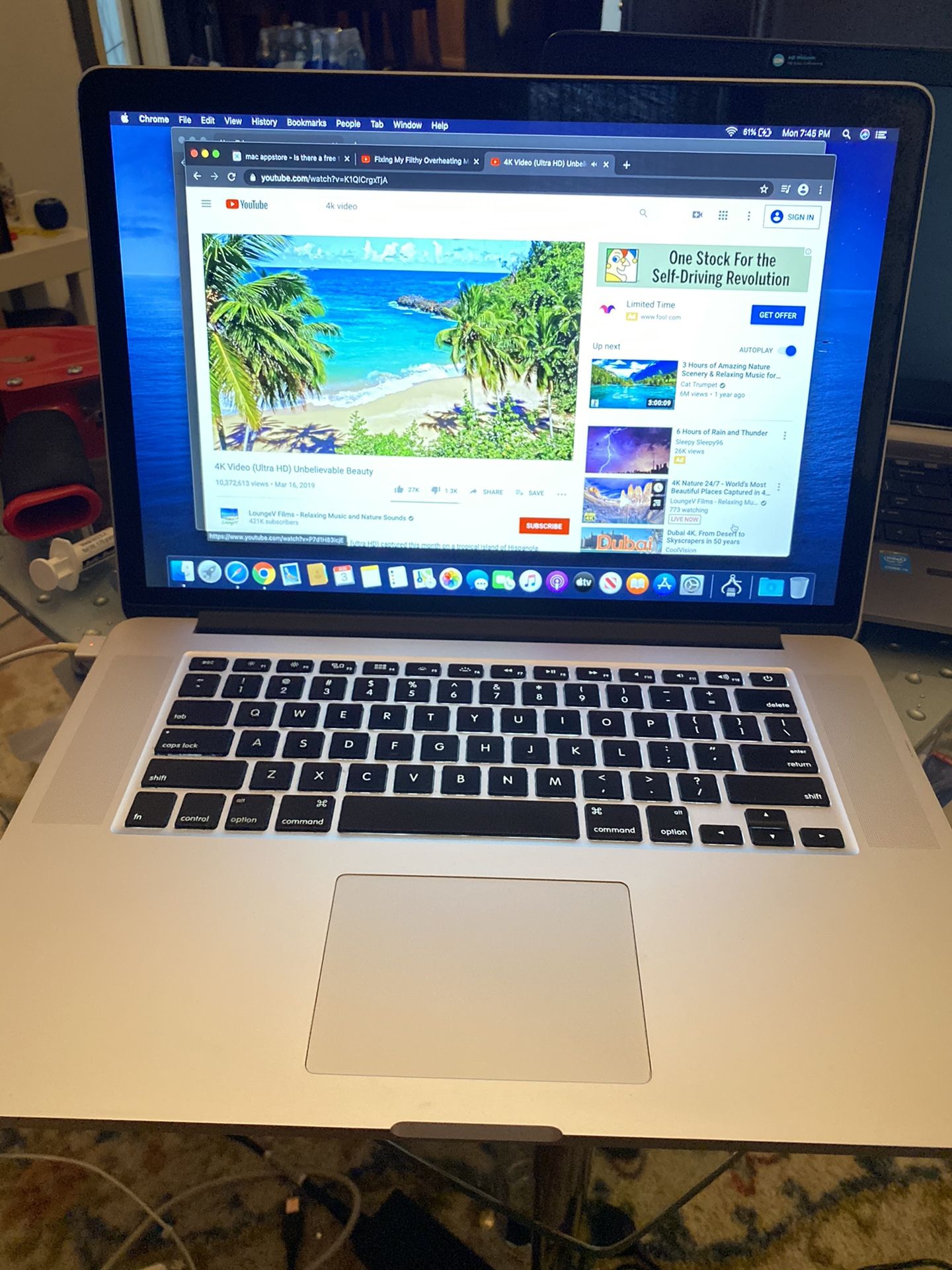 MacBook Pro 2014 core i7 500gb SSd 16 gb ram OSCatalina latest update OEM Charger