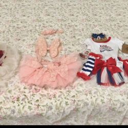 6 month - 12months baby girl clothes , toddler girl, dresses, new. All for $15, great for photos