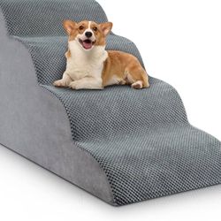 Chic Threads Dog Stairs for Small Dogs, 3-Step Dog Stairs for High Beds and Couch, Pet Steps for Small Dogs and Cats，Non-Slip Stable Indoor Dog Steps