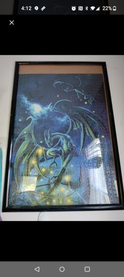 Blue Dragon Puzzle In Plastic Frame