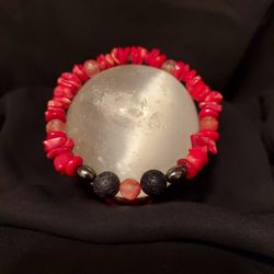 Fire Agate And BLACKlava Healing Bracelet
