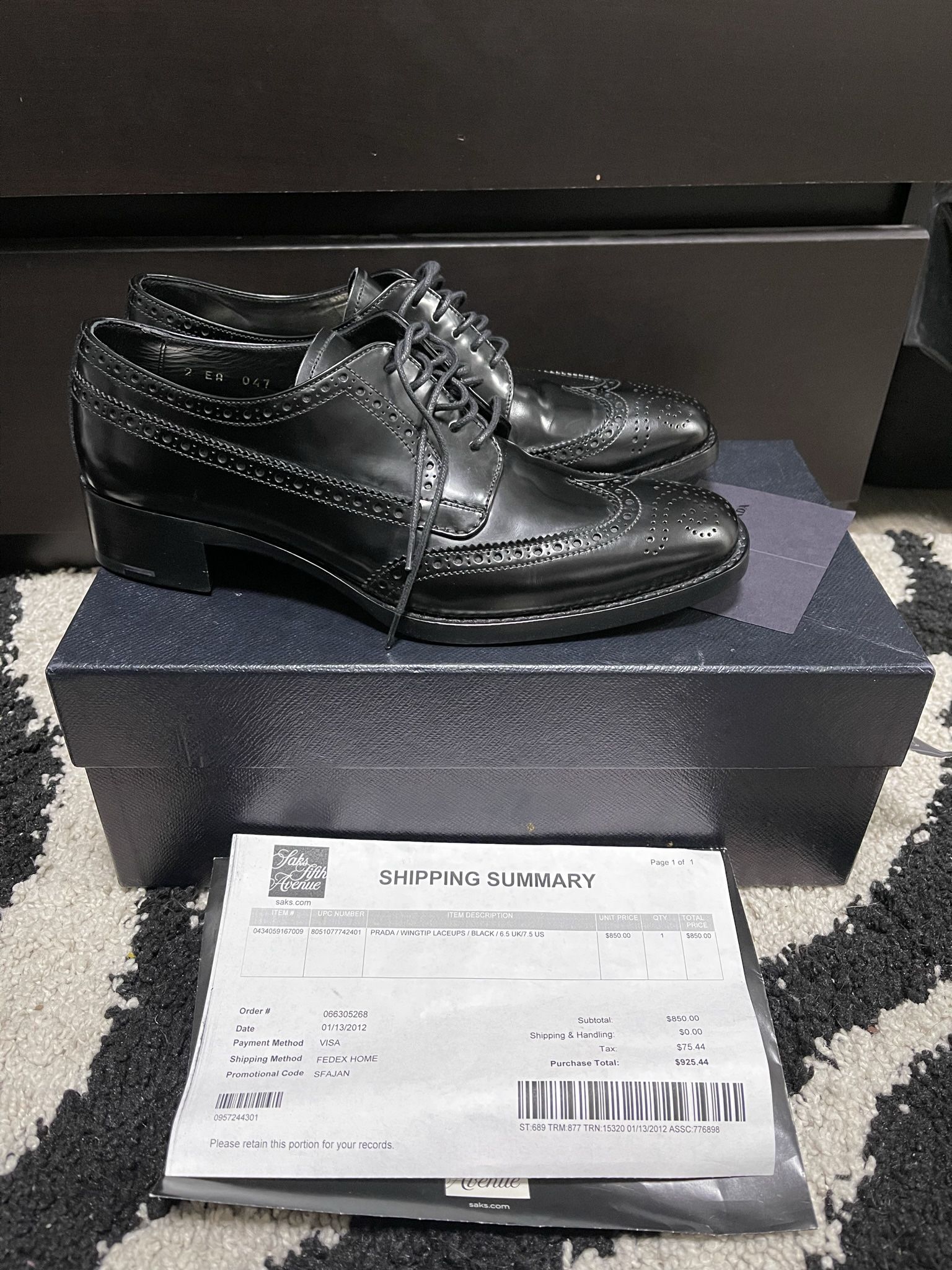 Mens Prada Dress Shoes With Receipt