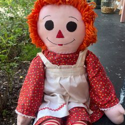 Vintage Raggedy Ann Doll Large Cloth Doll Beautiful