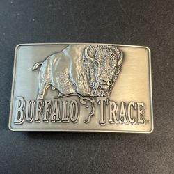 Vtg Bison Buffalo Trace Belt Buckle Pewter Cowboy Western Montana Dakota Tribal