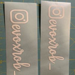 instagram tag car decals / social media tag car decals