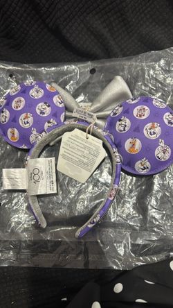 Minnie Mouse ears Disney 100 years purple silver