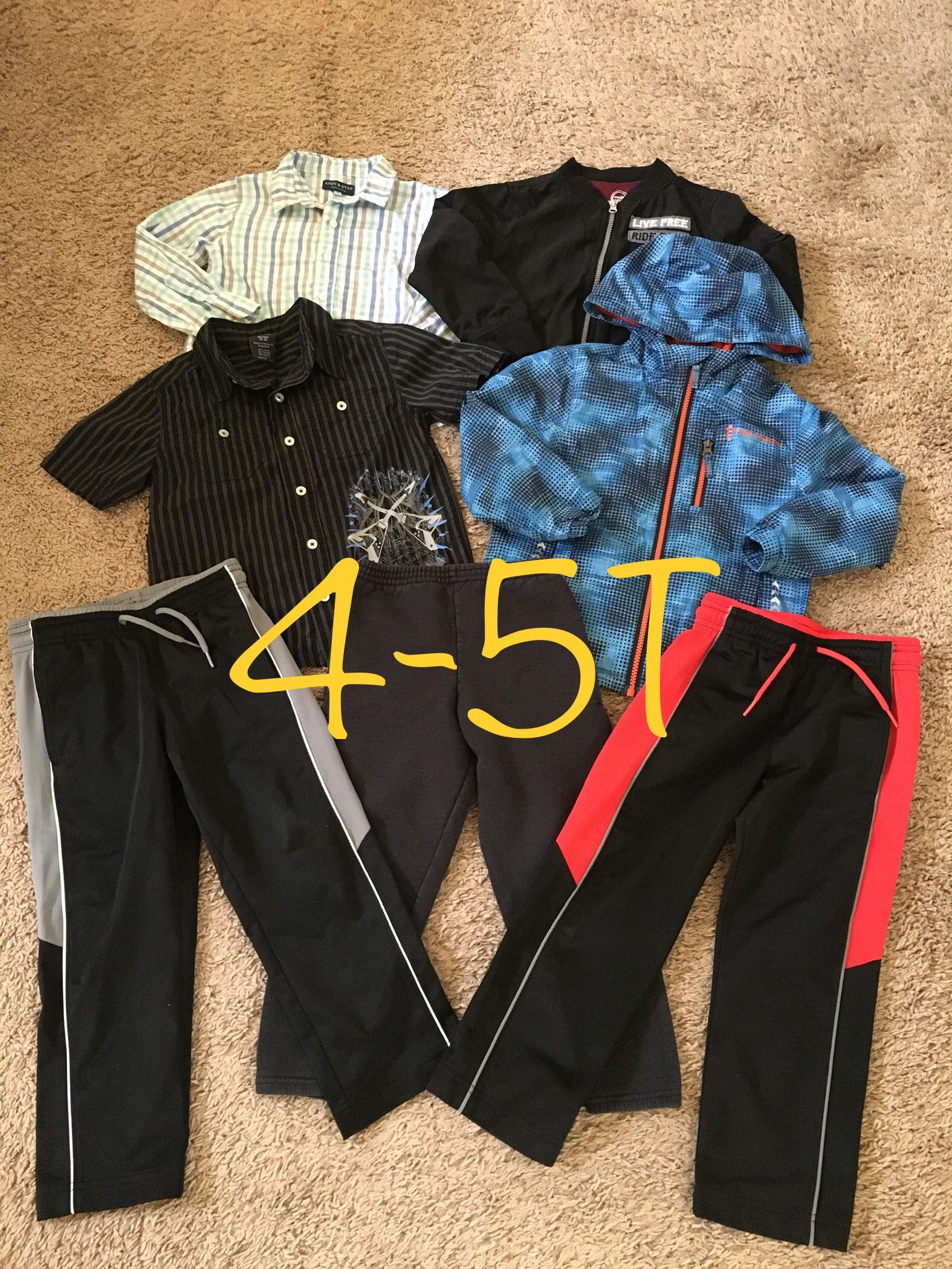 Winter/fall Boy Clothes, Pants, Long/short Sleeve Shirts, Hooded Jacket Size 4t-5t