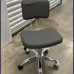 New Adjustable Rolling Stool with Backrest – Sleek & Comfortable 