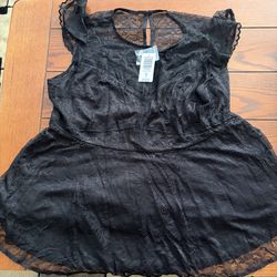 Black lace peplum shirt