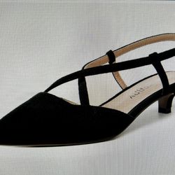 NEW WOMEN’S BLACK SUEDE SLINGBACK PUMPS  