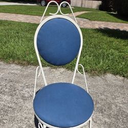 Vintage Blue Iron Or Metal Parlor Chair