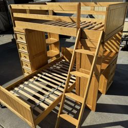 Bunk Bed Twin Over Twin With Drawers And Ladder