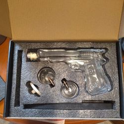 Clear Glass Gun Decanter Set