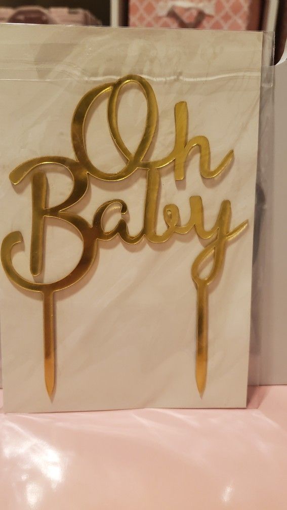 Cake Topper - Baby Shower - Oh Baby