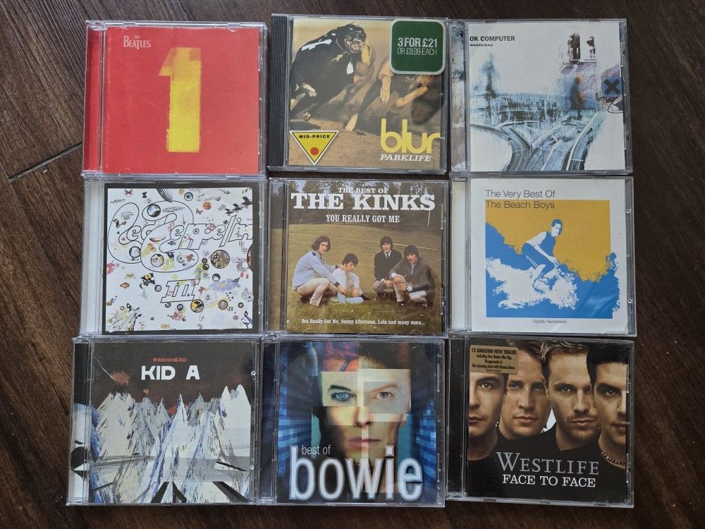 CD Collection Including The Beatles, Blur, Kinks