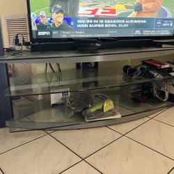 TV Stand - 3 Level Glass & Metal
