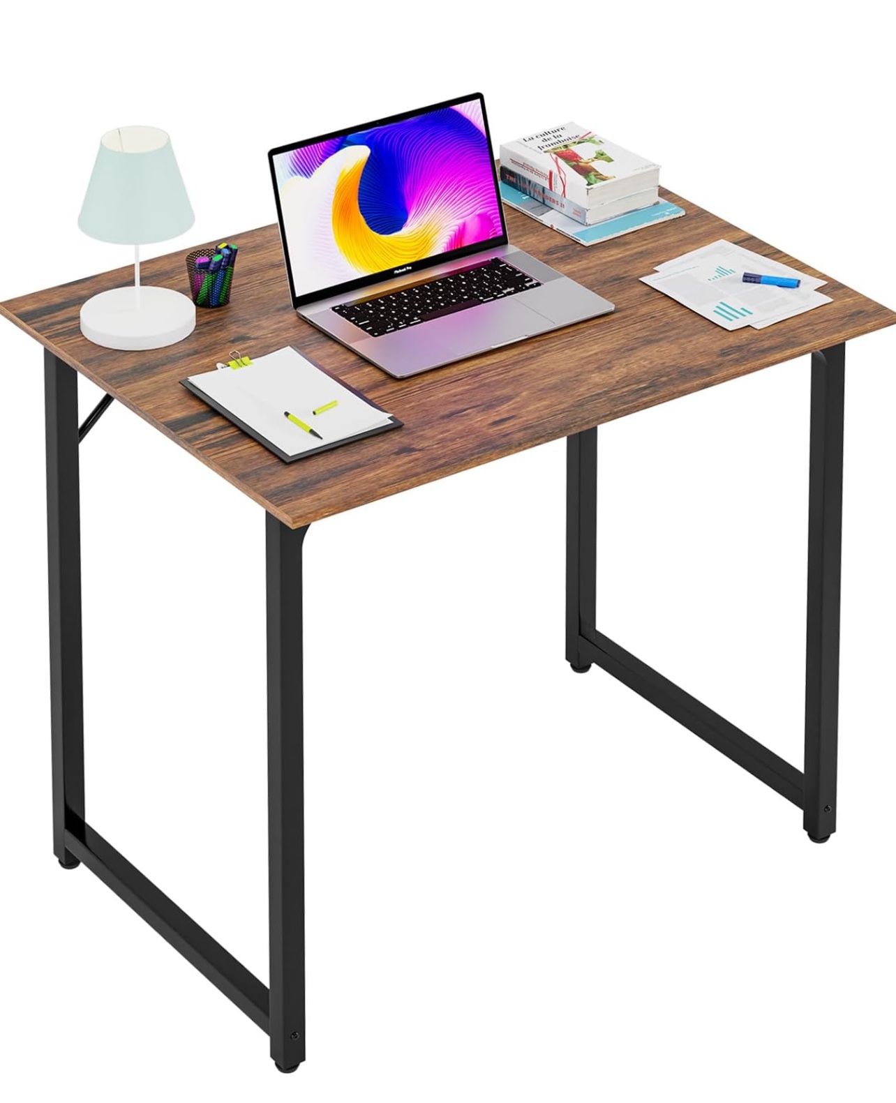 32/ inch Computer Desk For Study Writing Table, Adjustable feet, Modern Furniture for Home Office (1, Brown, 32 inch)