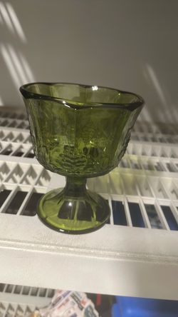 Green Depression Glass Footed Dessert Cup