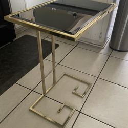Black/gold Glass Side Table