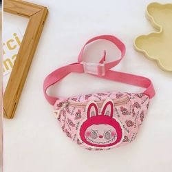 Cartoon Dachshund Pattern Waist Bag Large Capacity Crossbody Pack Purse Casual Outdoor Shoulder Chest