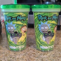 Rick and Morty HBO Max Tumbler Set (2 Cups) - One Straw Included