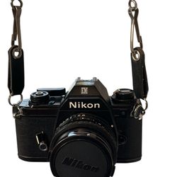 Nikon Em 35 Mm Slr Film, Compact Lightweight Camera With Case