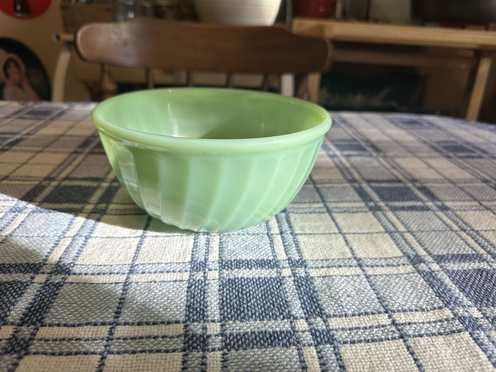 Vintage Fire King Jadite Swirl Mixing Bowl