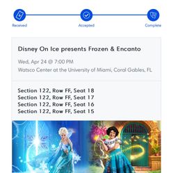 4 Tickets To DISNEY ON ICE 