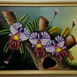 Pintura Al Relieve Orquídeas 