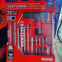 Craftsman 20pc T-Handle Hex Key & Bit Set VersaStack Case (New)