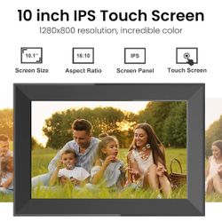 10.1 Inch Digital Picture Frame with 32GB Storage, Frameo WiFi Digital Photo Frame, 1280 * 800 IPS Touch Screen, Auto-Rotate Slideshow, Easy to Share