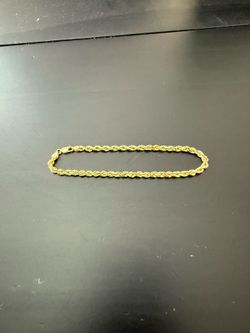 9” 3MM Yellow Gold Rope Bracelet