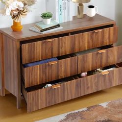 Wooden 6 Drawer  Storage Dresser Cabinet