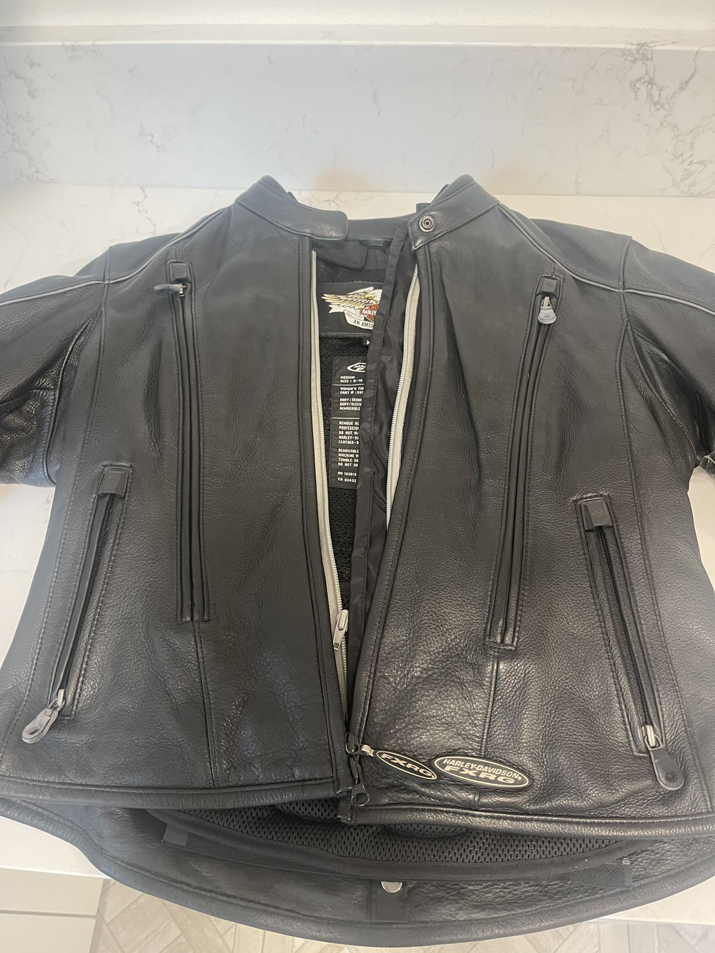 FXRG Womens Protective Leather Motorcycle Jacket - Medium 