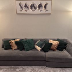 MUST GO TODAY 10/15!!  Comfy grey sectional with corner piece