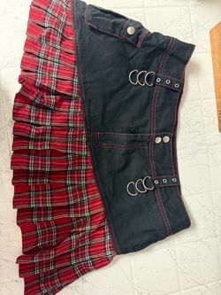 Y2K goth plaid skirt