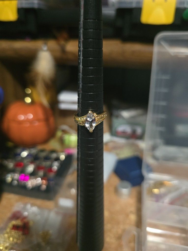 Size 5 Marquise Ring Yellow Gold Filled